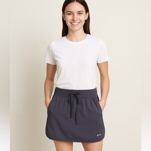 Gray Athletic Golf Skort with Drawstring